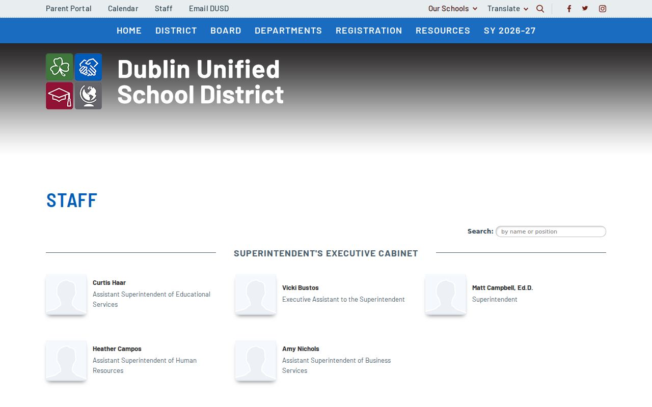 Dublin people directories Dublin Unified staff directory search