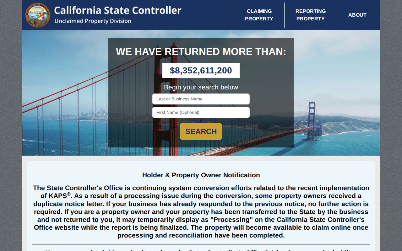 Dublin public records California unclaimed property search